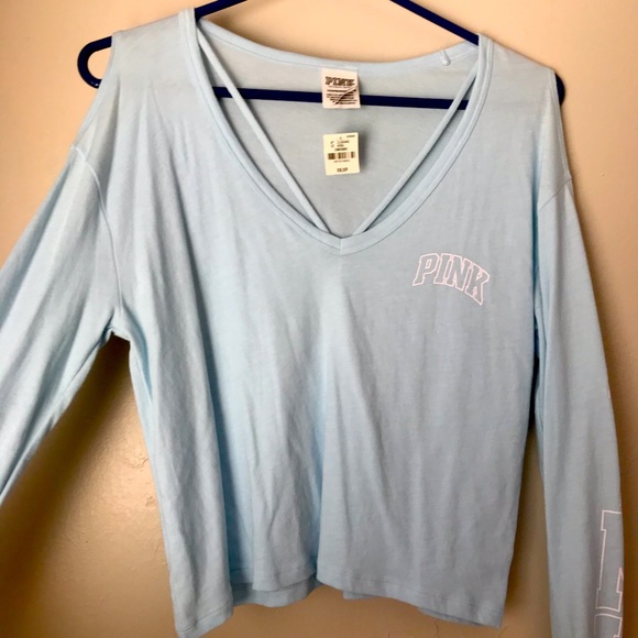 Victoria Secret PINK cold Shoulder Tee size XS NWT - Picture 1 of 7